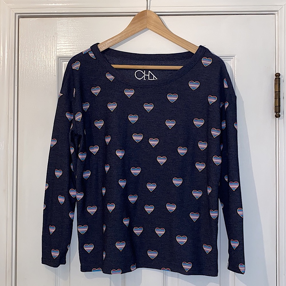 COPY - CHASER Beach Hearts Pullover Sweatshirt Size XS